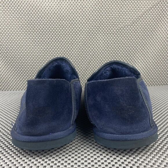 UGG Cooke Slip On Loafer Shoes Mens Size 10 Navy Blue Sheepskin Folding Back
